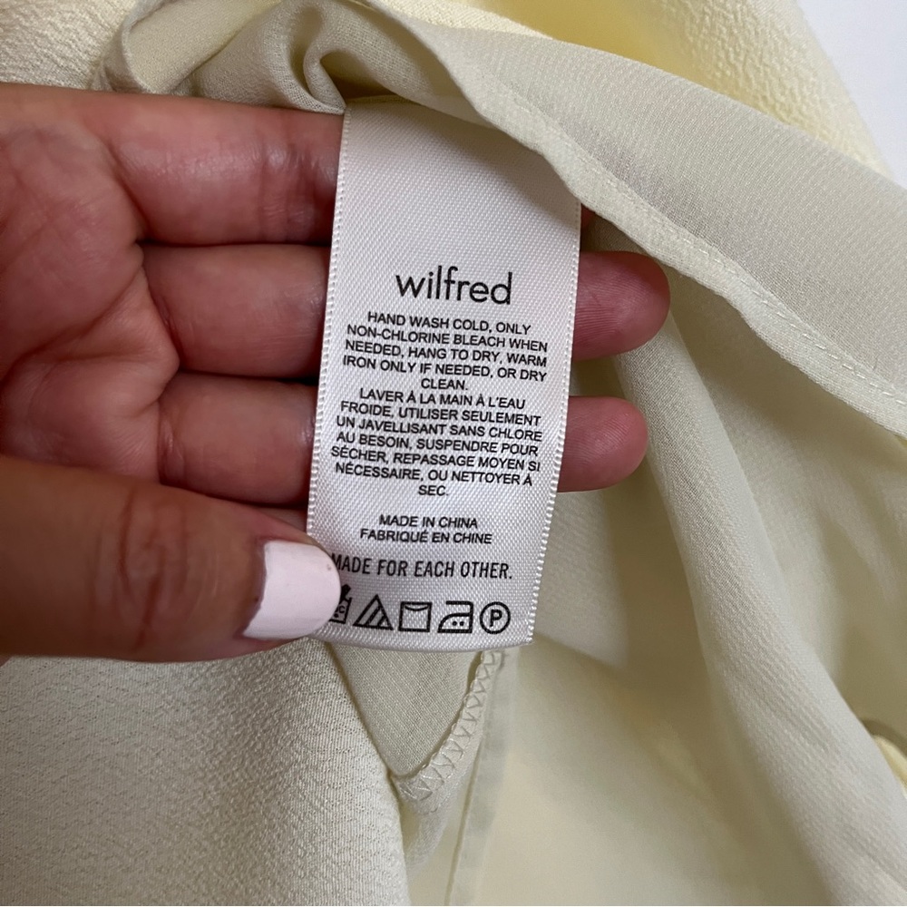Aritzia Wilfred Fable Whipped Butter Yellow Pastel Viscose Rayon Mini Dress sz 6 - Picture 13 of 14